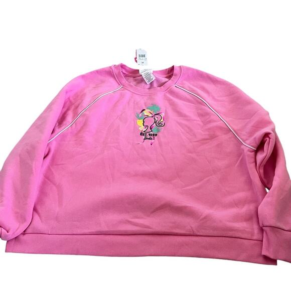 NWT Barbie Logo Women's Barbie Lemons Logo Graphic Sweatshirt Pink Size XL - Picture 5 of 15